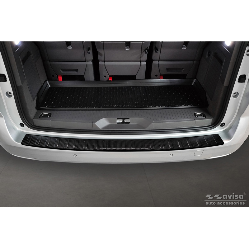 Echt 3D Carbon Achterbumperprotector  Volkswagen Multivan T7 2021- 'Ribs'