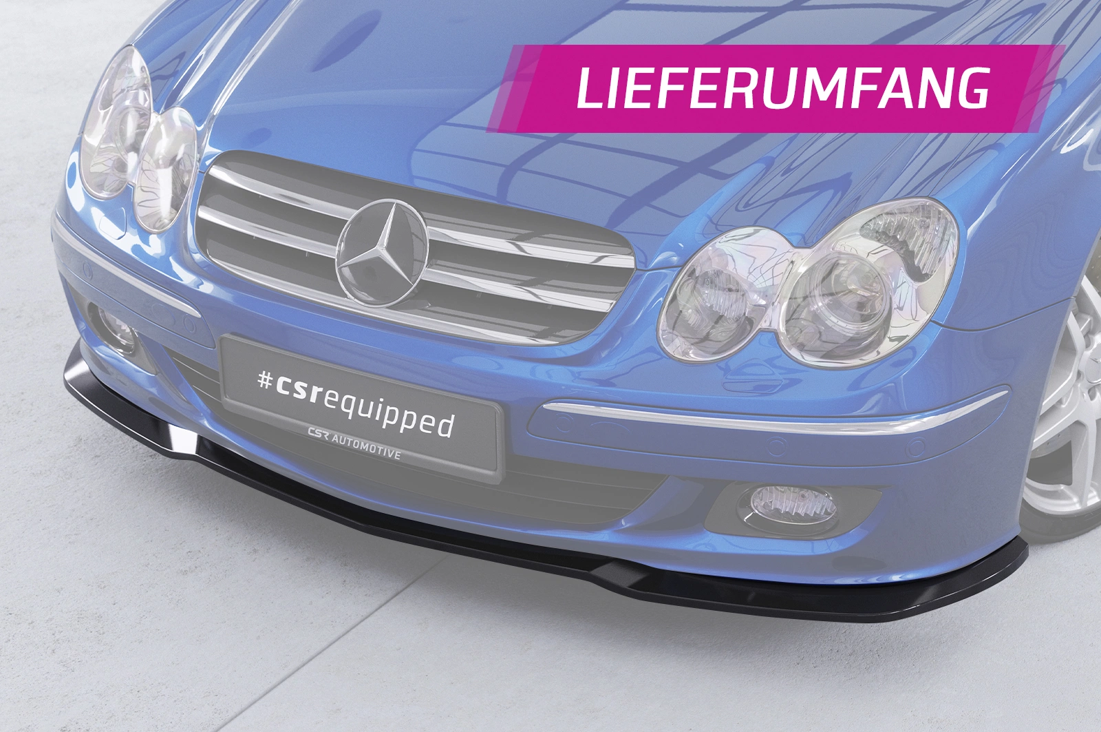Voorspoiler Mercedes-Benz CLK A209 / C209 Glans Zwart van CSR Automotive (2005-2009 Facelift)