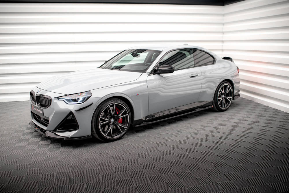 Zijskirts V.2 BMW 2 Serie G42 Coupe M Pakket & M240i Maxton Glans Zwart
