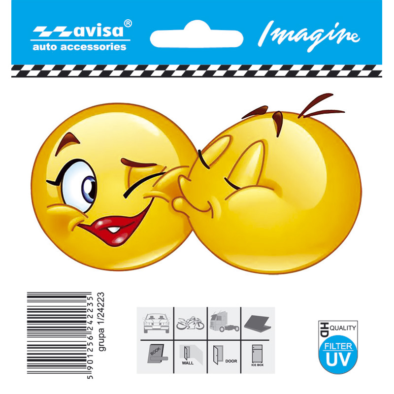 Auto Tattoo Sticker Smileys/kisses - 11x6 cm