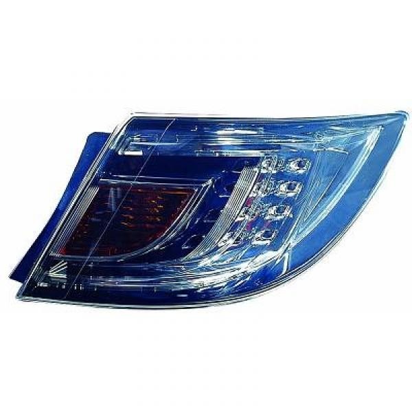 Achterlicht links MAZDA 6 08->> HELDERGLAS-Chroom/LED