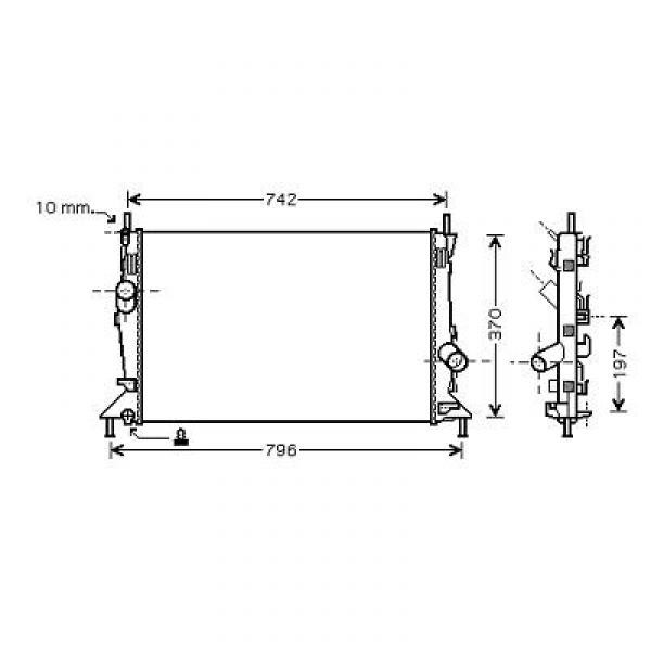 Radiator FOCUS/C-MAX 03->> 670x372x14 1.4/1.6/2.0 +AC