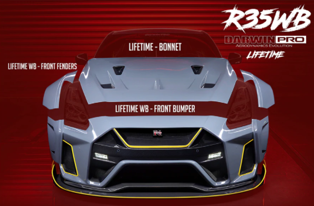 Nissan GTR R35 CBA/DBA/EBA BKSSII Style Deels Carbon Fiber Full Wide Body Kit 2008-2020