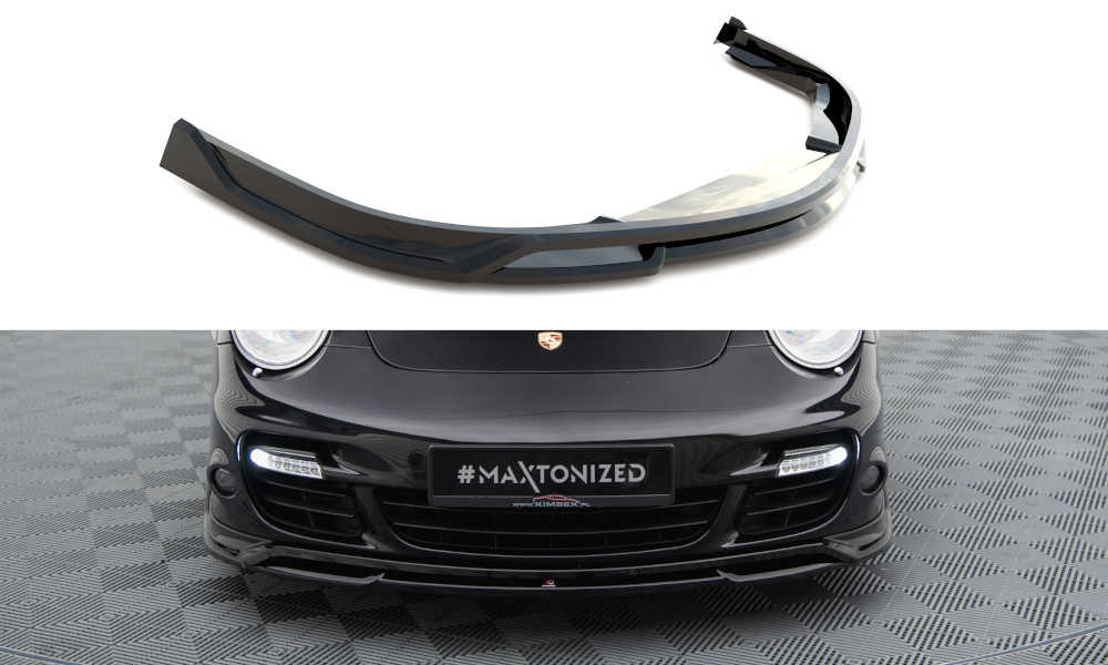 Voorspoiler Porsche 911 Turbo 997 Maxton Glans Zwart