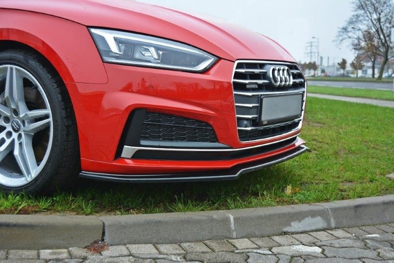 Voorspoiler Audi S5 / A5 S-Line F5 Coupe / Sportback V.1 Glanzend Zwart