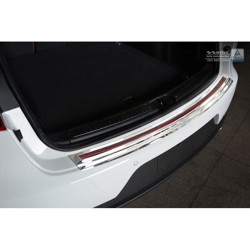 RVS Achterbumperprotector 'Deluxe' Porsche Macan 2014- Chroom/Ro