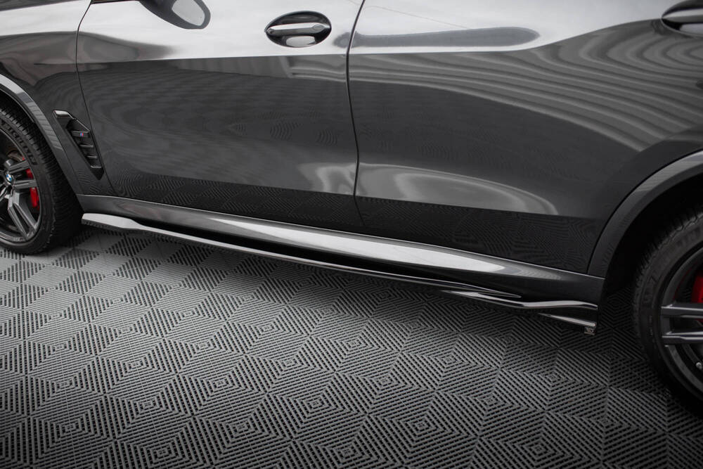 Zijskirts BMW X5M F95 Facelift Maxton Glans Zwart