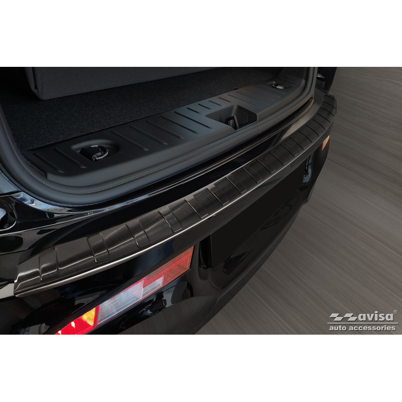 Zwart RVS Achterbumperprotector  BMW i3 (i01) Facelift 2017- 'Ribs'