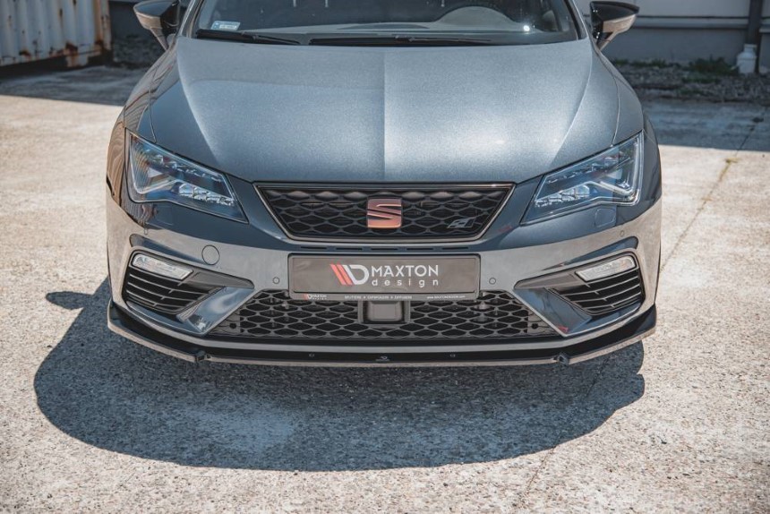 Voorspoiler Seat Leon FR 5F Maxton Design glans zwart V.6