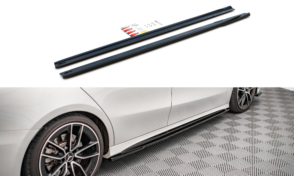 Zijskirts V.2 Mercedes A Klasse W177 A35 AMG/AMG Line Glans Zwart