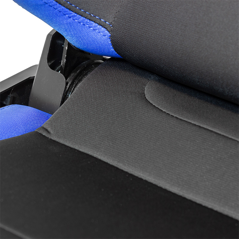 Sportstoel 'RS6-II' - Zwart/Blauw Stof - Dubbelzijdig verstelbare rugleuning - incl. sledes