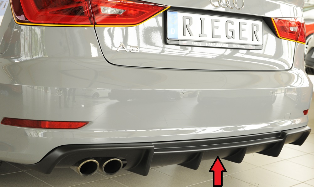 Achter Skirt Audi A3 8V 12-16 S-line Rieger Carbon Look