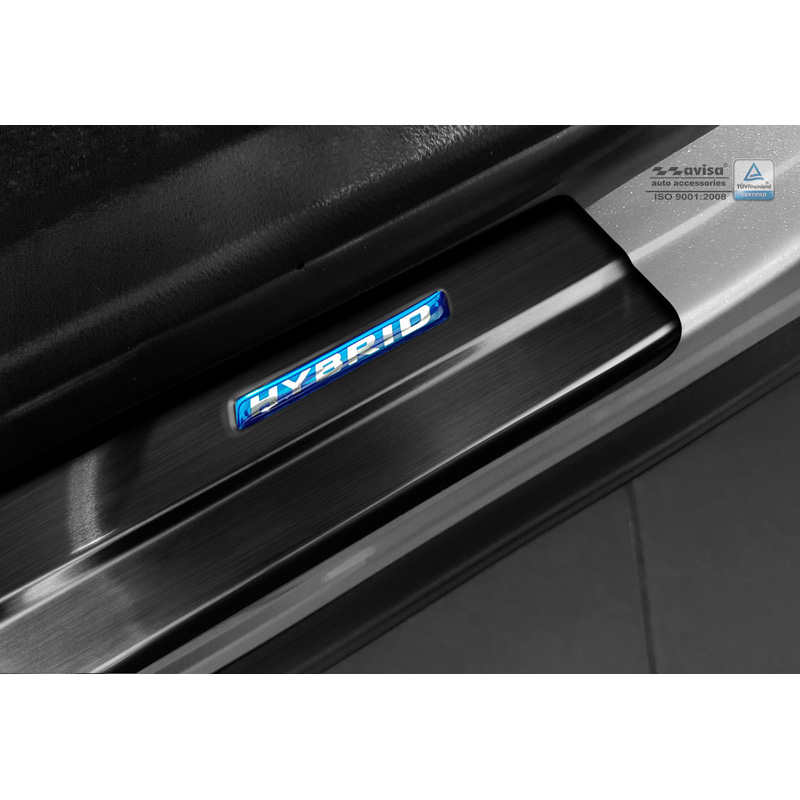 Zwart RVS Instaplijsten  Toyota C-HR 2016-2019 & FL 2019-2023 & RAV4 IV FL 2016-2018 & Lexus NX 2014-2021 - 'Hybrid' - 4-delig