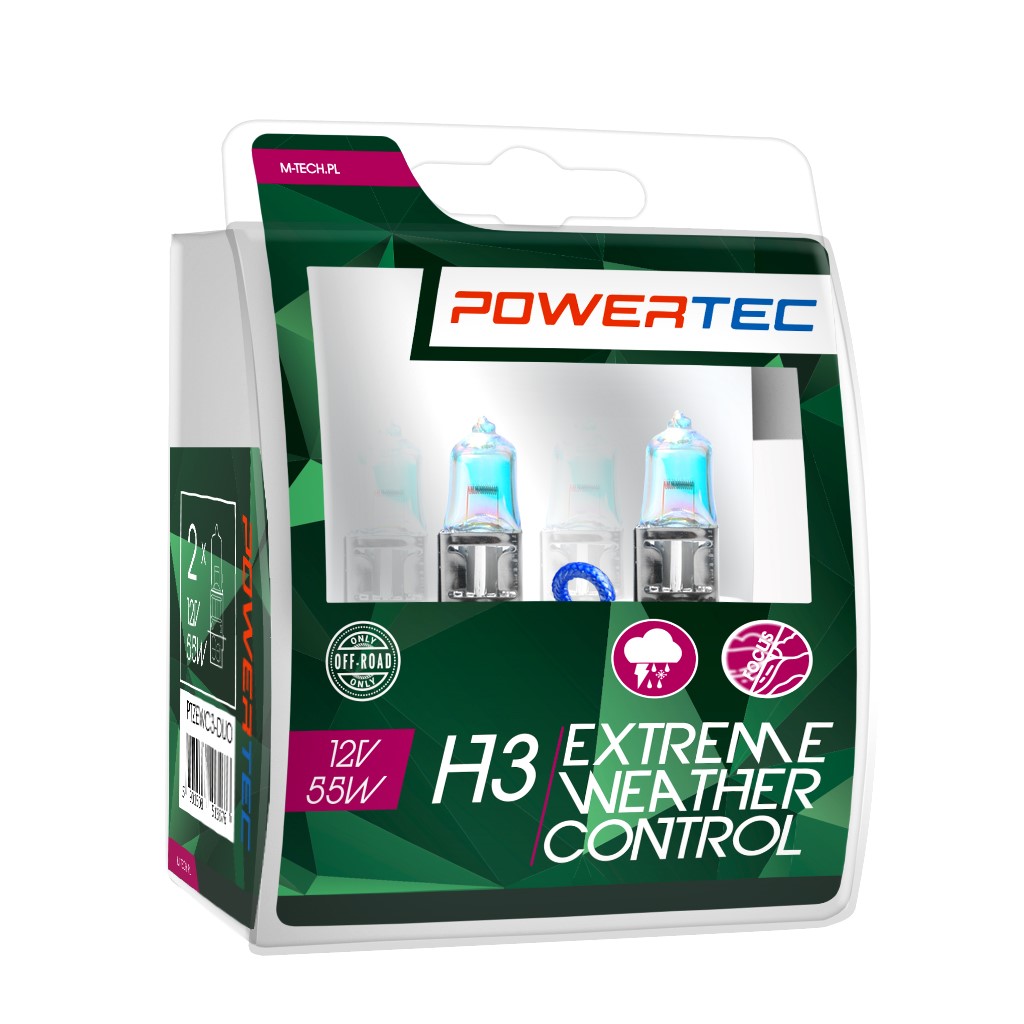 Mtech Powertec Extreme Weather Control H3 bulbs 12V DUO