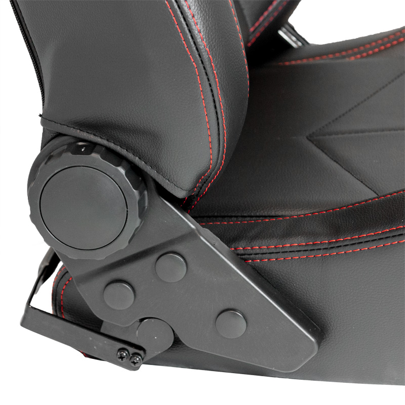 Sport seat Type TN Black PU leather + red stitching