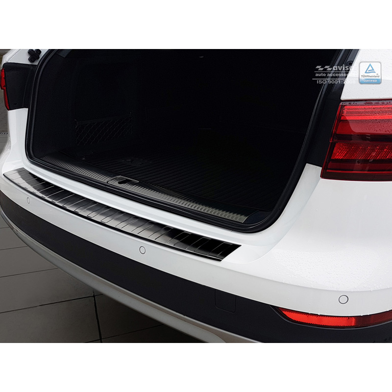 Zwart RVS Achterbumperprotector  Audi A4 B9 Allroad 2016-2019 & FL 2019- 'Ribs'