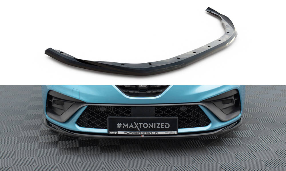 Voorspoiler V.2 Renault Clio RS Line Mk5 Maxton Glans Zwart