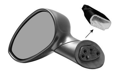 spiegel, bol glas, elektr verstelb, links Fiat 500, 2007 -