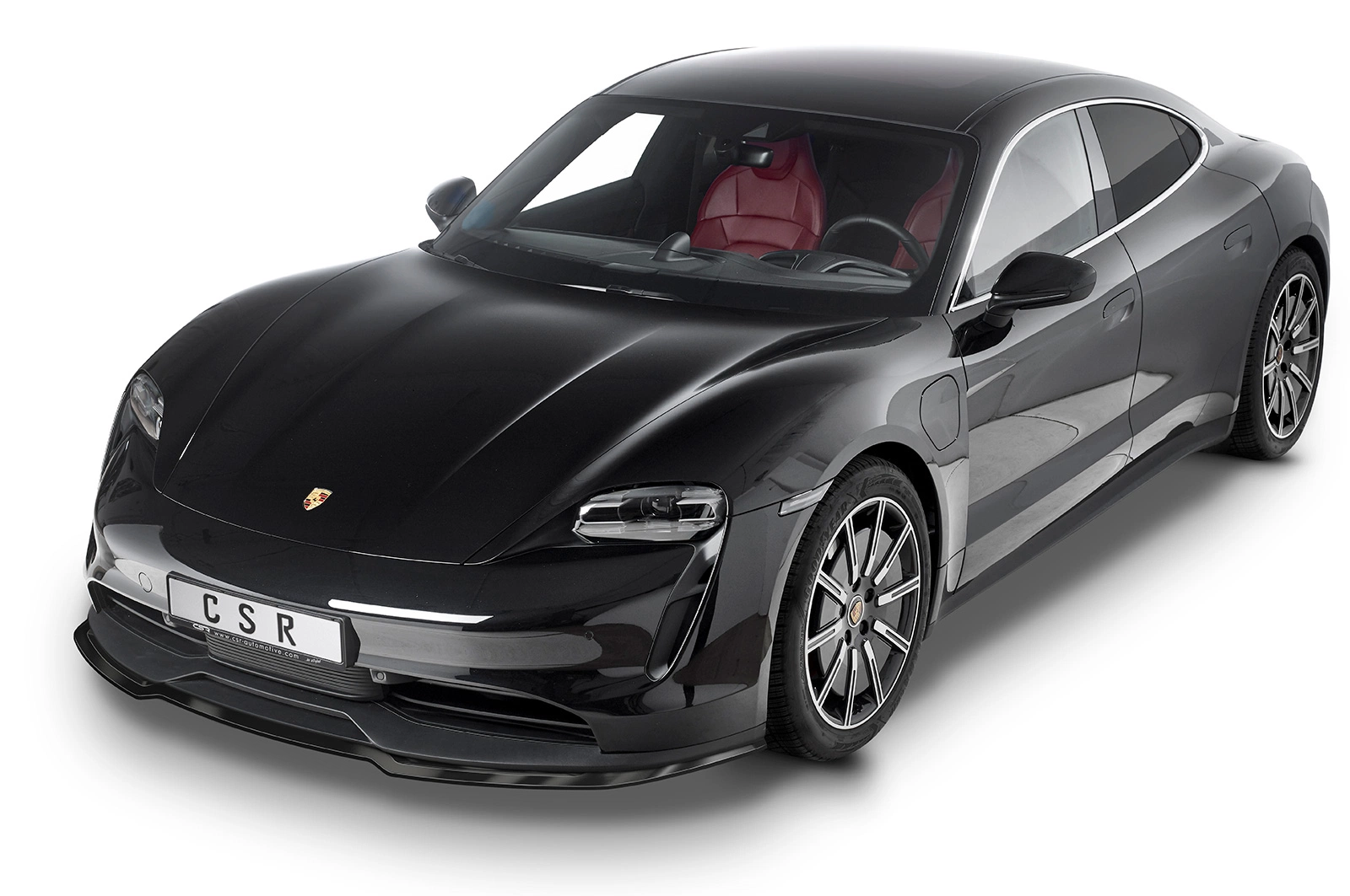Voorspoiler Porsche Taycan / Taycan 4S glans zwart