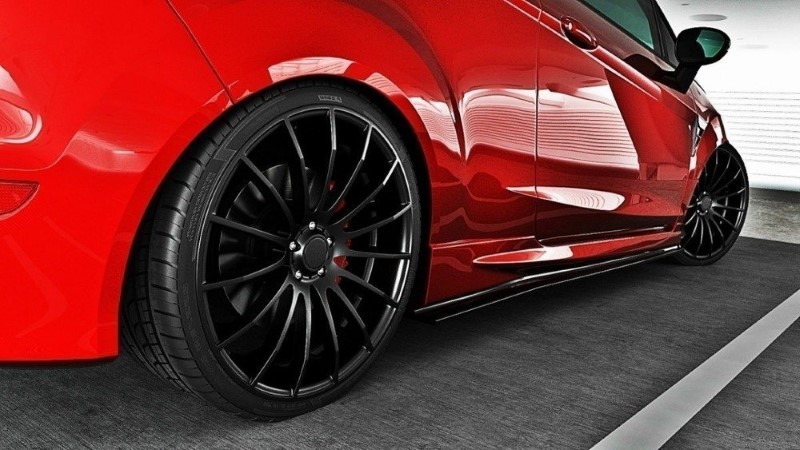 Zijskirts Diffusers Ford Fiesta ST / ST-Line Mk7 / Mk7 FL Glanzend Zwart