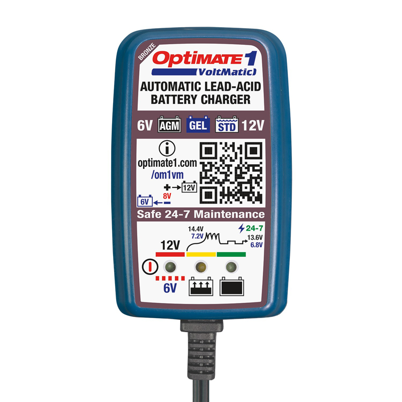 OptiMate 1 VoltMatic 6V / 12V 0,6A  Acculader / tester / onderhouder