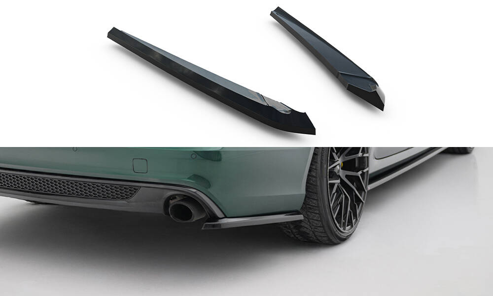 Achterzij Spoilers V.2 Audi A6 S-line / S6 C7 Maxton Glanzend zwart