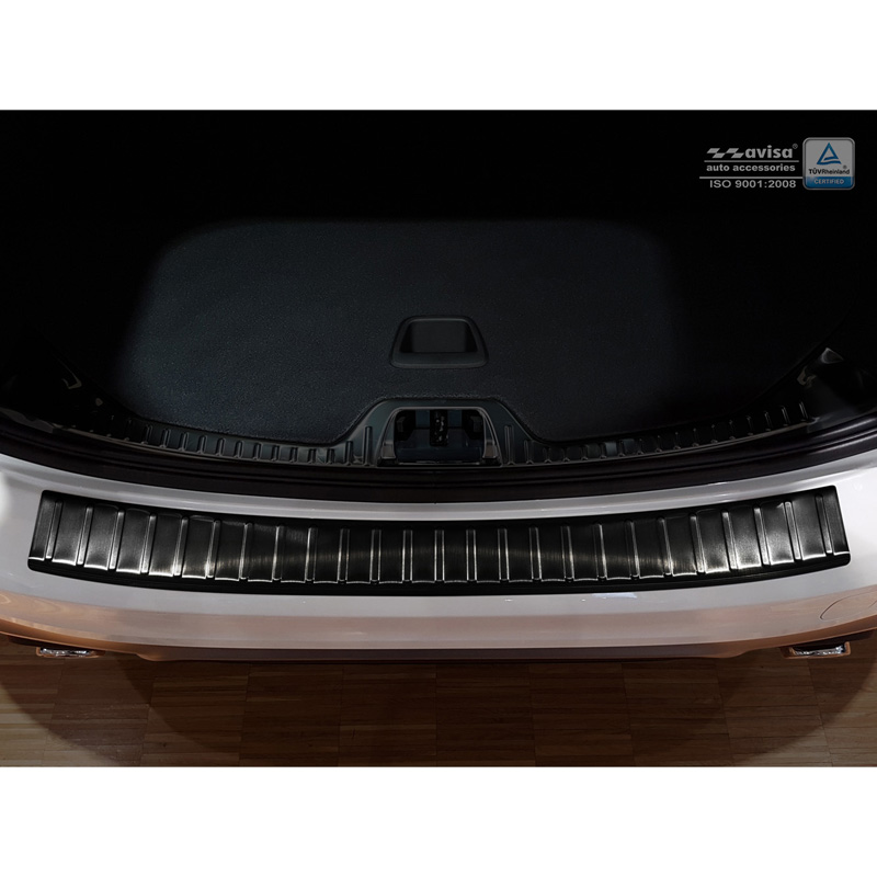 Zwart RVS Achterbumperprotector  Volvo V60 2010-2018 'Ribs'
