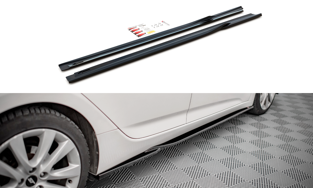 Zijskirts Hyundai i40 Mk1 Maxton Glans Zwart