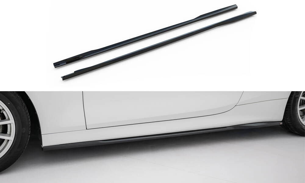 Zijskirts BMW 4 Coupe / Cabrio G22 / G23 Maxton Glanzend zwart