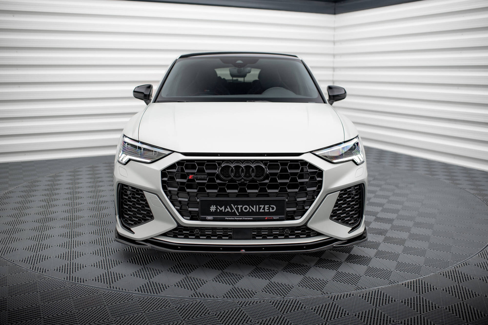 Voorspoiler V.2 AUDI RSQ3 Maxton Glans Zwart