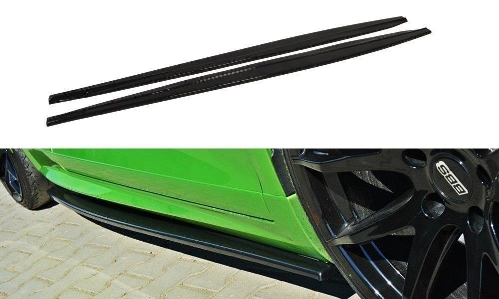 Zijskirts passend voor Volkswagen Scirocco R Maxton Glans Zwart
