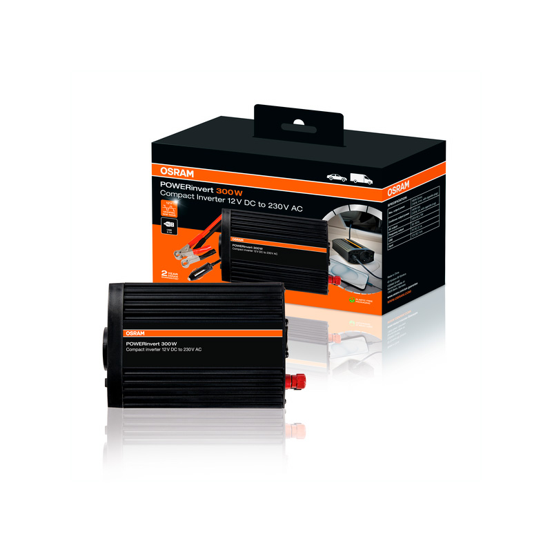 Osram POWERinvert Modified Sine Wave Inverter 12V DC 300W - Omvormer