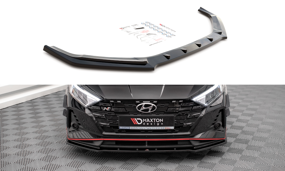 Voorspoiler V.1 Hyundai I20 N Mk3 Glans Zwart