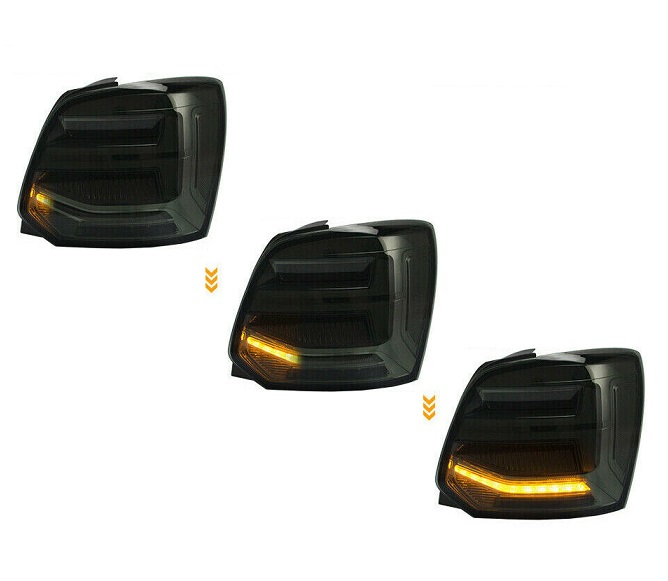 Taillights VW Polo 6R 09- black/Smoke LED Cardna