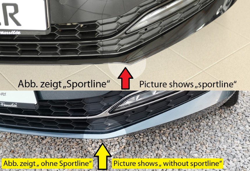 Spoilerzwaard Skoda Superb III (3T/3V) sportline Rieger glans zwart
