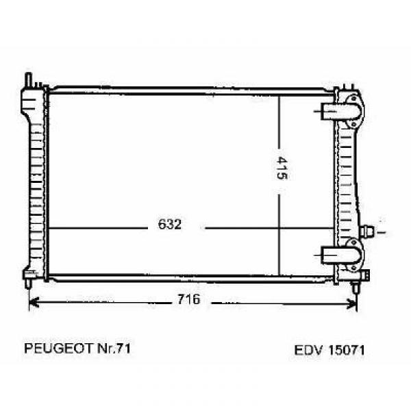 Radiator PEUGEOT 406 10/98-04/99 633x420 2.0 HDI 80 KW +/-AC
