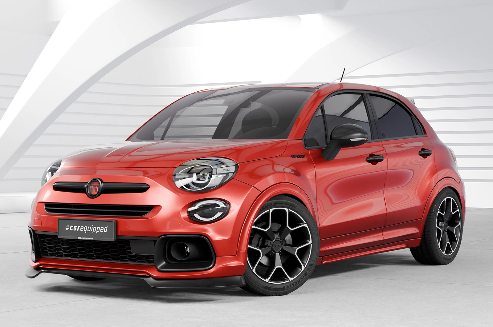 Voorspoiler Fiat 500X Sport glans zwart