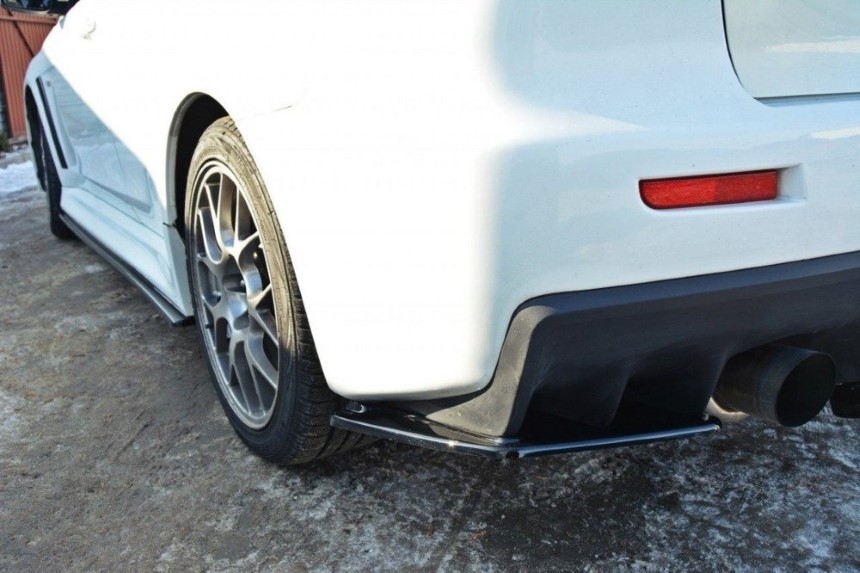 Achterzijde skirts Mitsubishi Lancer Evo X Maxton Design glans zwart