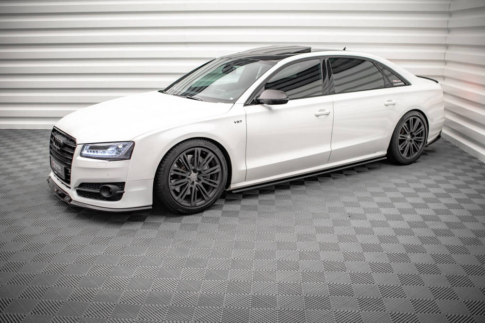 Voorspoiler Audi S8 D4 FL Maxton Glans Zwart