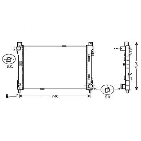 Radiator W203 00->> M+/-AC C180/200/240/320 MS 2288