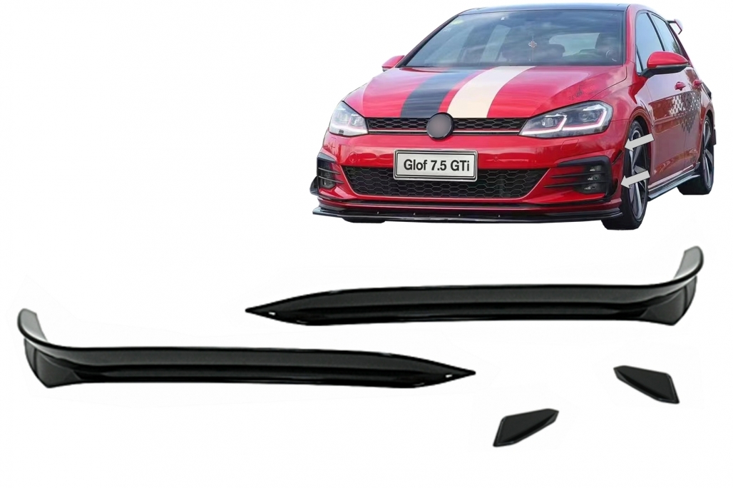 Canards VW Golf 7 GTI 17-20 Glans Zwart
