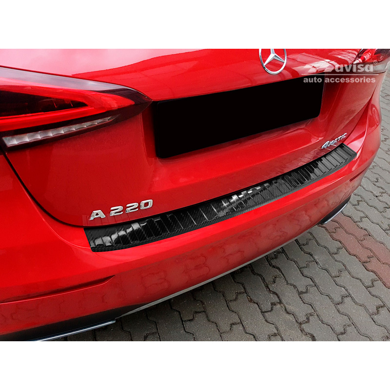 Echt 3D Carbon Achterbumperprotector  Mercedes A-Klasse W177 2018-