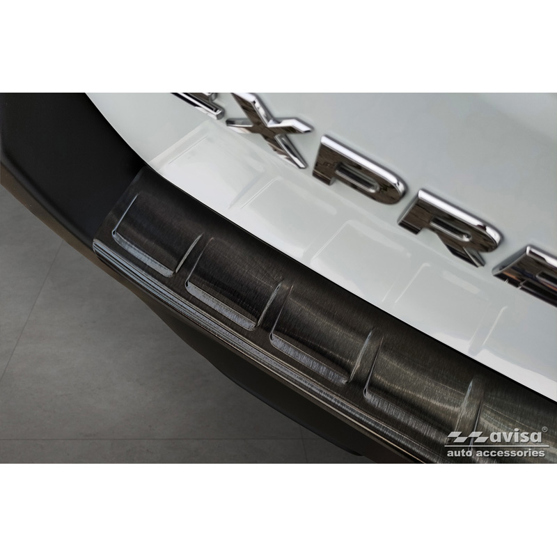 Zwart RVS Achterbumperprotector  Renault Express Furgon 2021- 'Ribs'