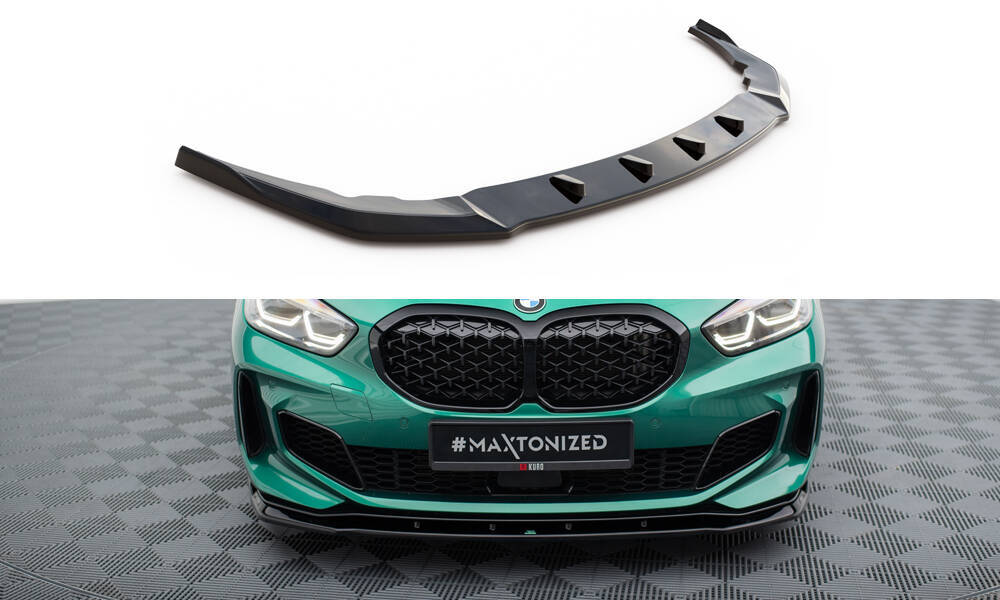 Voorspoiler V.9 BMW 1 F40 M135i Maxton Glans Zwart