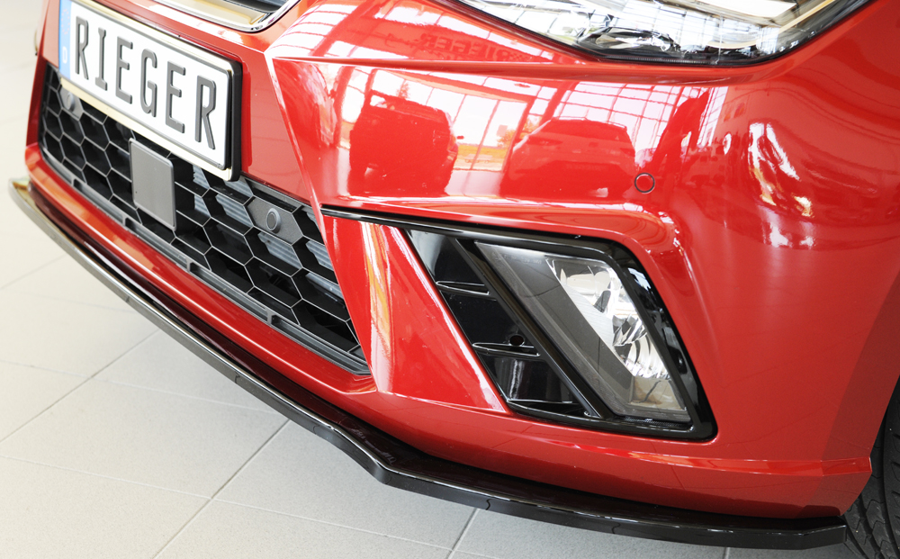 Voorspoiler Seat Ibiza (FR) KJ 2017-... Zwart Glans Rieger