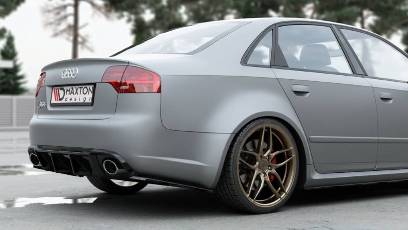 Achterzij Spoilers Audi RS4 Sedan B7 V.2 Glanzend Zwart