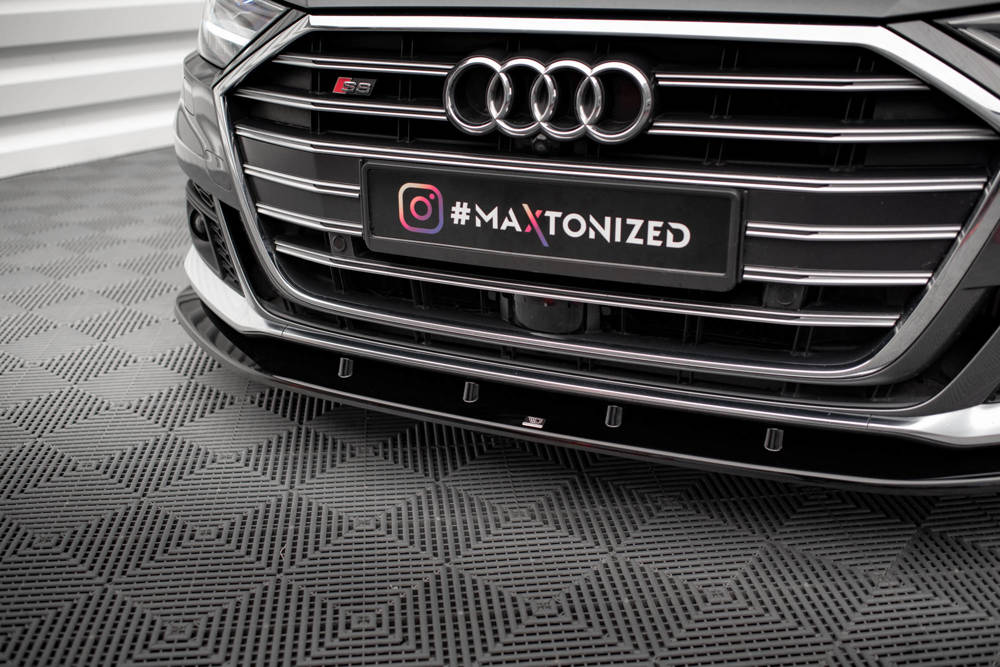 Voorspoiler V.2 Audi A8 S-Line / S8 D5 Maxton Glans Zwart