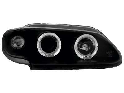 Faros Renault Megane 96-99 3/5 door Angel Eyes negro