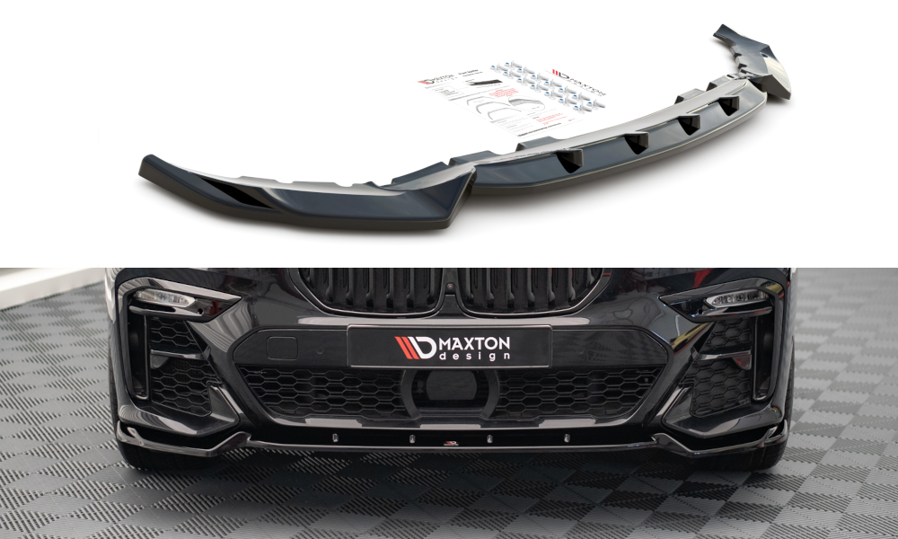 Voorspoiler V.2 BMW X7 G07 Maxton Glans Zwart