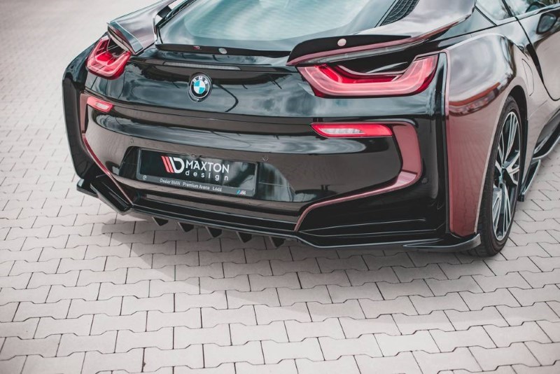 Achterspoiler BMW I8 Glanzend Zwart (met verticale bars)